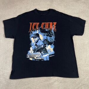 Y2K‎ Ice Cube T Shirt Black 2XL Hip Hop Rap Music size XXL OG Gangsta